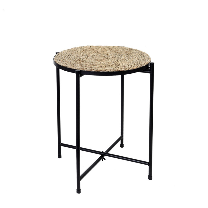 Trapezaki Strongulo Psathino/Metalliko Bez/Mavro F37.5x45cm PUB101 Espiel