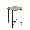 Trapezaki Oktagno Psathino/Metalliko Bez/Mavro 37.5x37.5x45cm PUB103 Espiel