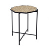Trapezaki Oktagno Psathino/Metalliko Bez/Mavro 37.5x37.5x60cm PUB104 Espiel