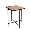 Trapezaki Tetragno Psathino/Metalliko Bez/Mavro 37.5x37.5x60cm PUB106 Espiel