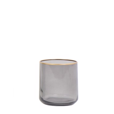 Κηροπήγιο Γυάλινο Γκρι με Χρυσό Χείλος 8εκ. RAB452K6 Espiel Κηροπήγιο Γυάλινο Γκρι με Χρυσό Χείλος 8εκ. RAB452K6 Espiel