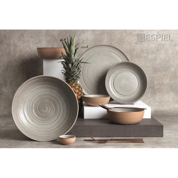 Πιάτο Βαθύ ''CALABRIA'' Stoneware Ανοιχτό Γκρι Φ20.7x4.5cm REP103K4 Espiel Piato Bathu ''CALABRIA'' Stoneware Anoixto Ggri F20.7x4.5cm REP103K4 Espiel