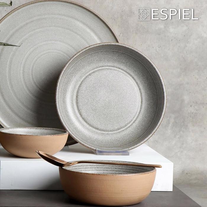 Πιάτο Βαθύ ''CALABRIA'' Stoneware Ανοιχτό Γκρι Φ20.7x4.5cm REP103K4 Espiel Piato Bathu ''CALABRIA'' Stoneware Anoixto Ggri F20.7x4.5cm REP103K4 Espiel