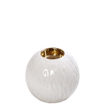 Βάση Ρεσώ Κεραμική Λευκή/Χρυσή Φ8.5x7cm ROD251K6 Espiel