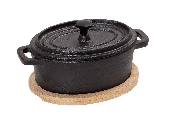 ESPIEL KATSAROLA CAST-IRON MAuRI 12X9X8EK ME BASI BAMBOO SAG102 