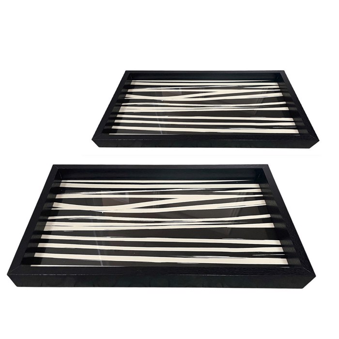 Set ton 2 Diakosmitikoi Diskoi MDF Aspromavroi 46x31x5cm SOF201 Espiel