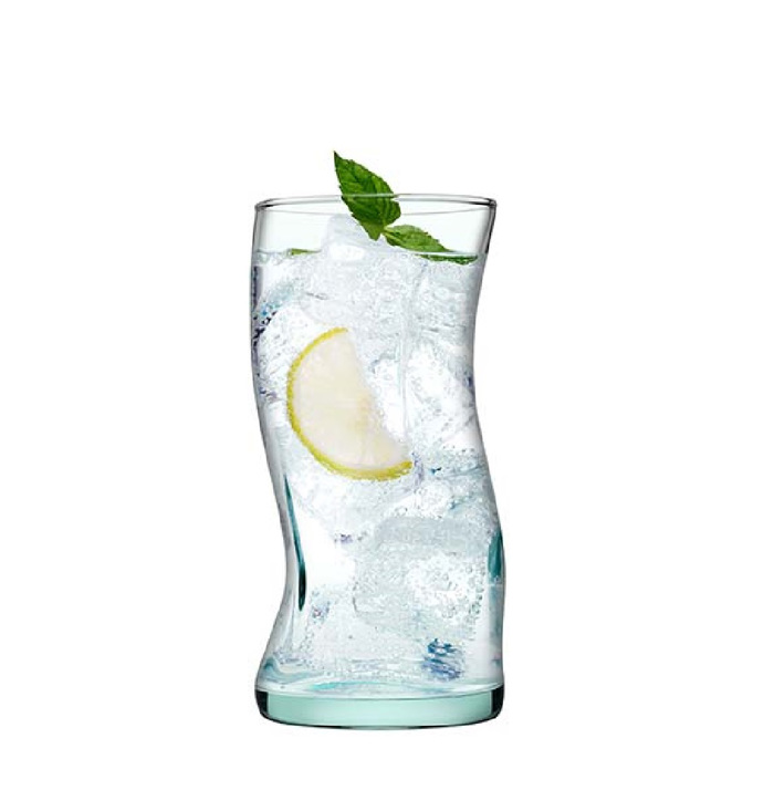 Potiri Long Drink Amorf 440cc H: 15 D: 7cm Recycled Glass P/840 SP420928K4 Espiel