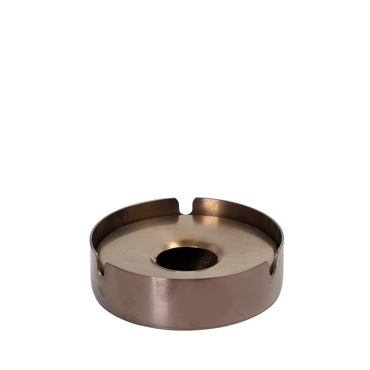 Ανοξείδωτο Σταχτοδοχείο Αντιανεμικό με Καπάκι 18/0 PVD Μπρονζέ Φ10x3cm SUT107 Espiel