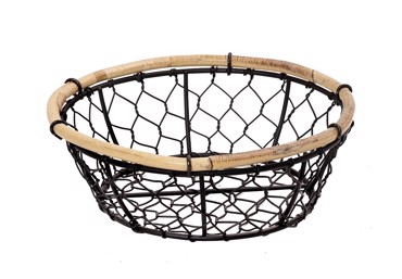 Espiel Καλάθι Μεταλλικό Μαύρο Στρογγυλό 21.5Χ21.5Χ7εκ TAK204