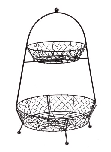 Καλαθι/Φρουτιέρα 2 Επιπέδων Μεταλλικό Μαύρο 34Χ26Χ52εκ TAK226 Espiel