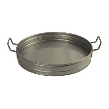 Δίσκος Σερβιρίσματος Στρογγυλός Μεταλλικός Λαδί με Λαβές 46x38x6.5cm TEM202 Espiel