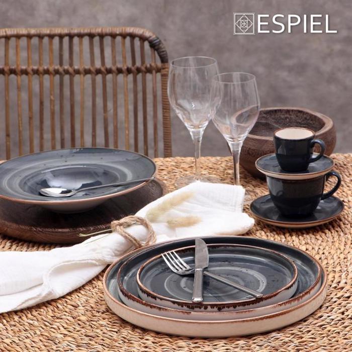 Πιάτο Ρηχό Πορσελάνης Γκρι Φ26X1.5cm TLG131K6 Espiel Piato Rixo Porselanis Ggri F26X1.5cm TLG131K6 Espiel