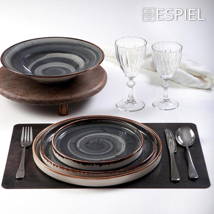 Πιάτο Ρηχό Πορσελάνης Γκρι Φ26X1.5cm TLG131K6 Espiel Piato Rixo Porselanis Ggri F26X1.5cm TLG131K6 Espiel