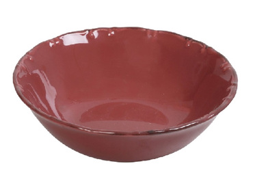 Σαλατιέρα Πορσελάνης Κόκκινη-Ροζ με Καφέ Rim Φ25X7cm TLX150K6 Espiel