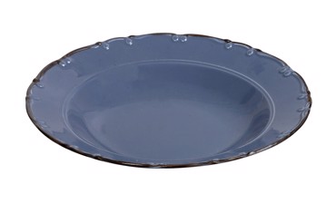 Liana Πιάτο Βαθύ Πορσελάνης Γαλάζιο με Καφέ Rim 23εκ TLZ104K6 Espiel