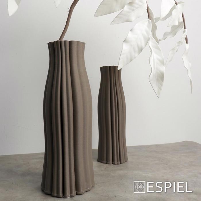Βάζο Πορσελάνης Ανάγλυφο Καφέ Φ9.5x28cm TPR104 Espiel Bazo Porselanis Anagufo Kafe F9.5x28cm TPR104 Espiel