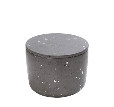 Δοχείο Αποθήκευσης Τσιμεντένιο Μωσαϊκό Σκούρο Γκρι με Καπάκι Φ10X9cm TZB111 Espiel