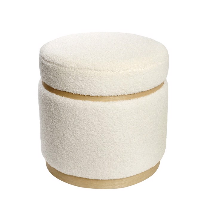 Pouf ufasmatino Lefko me Xulini Basi F41x40cm VOP103 Espiel