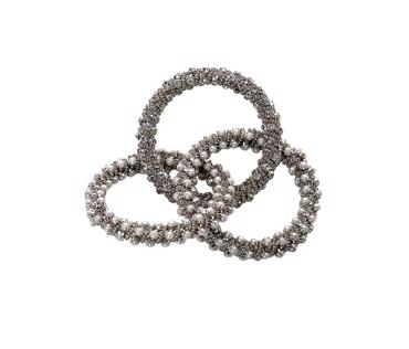 Δαχτυλίδι Πετσέτας Μεταλλικό/Ακρυλικό Ασημί Φ6x2cm YRA114K6 Espiel