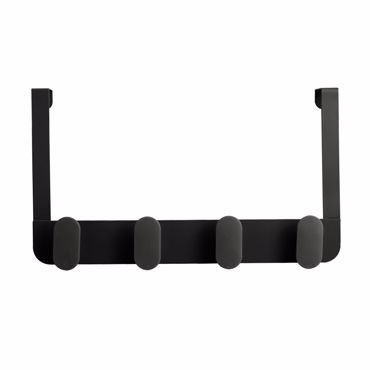 Estia Κρεμάστρα Πόρτας Μεταλλική Μαύρη 4 Θέσεων 35x3x20cm 02-35587