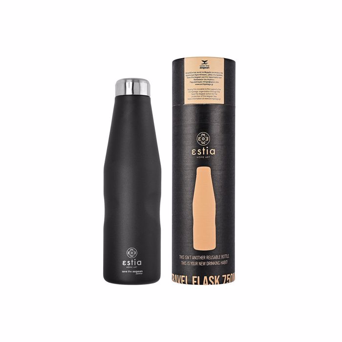 Estia Thermos Travel Flask 750ml ''Save the Aegean'' Midnight Black 01-9816