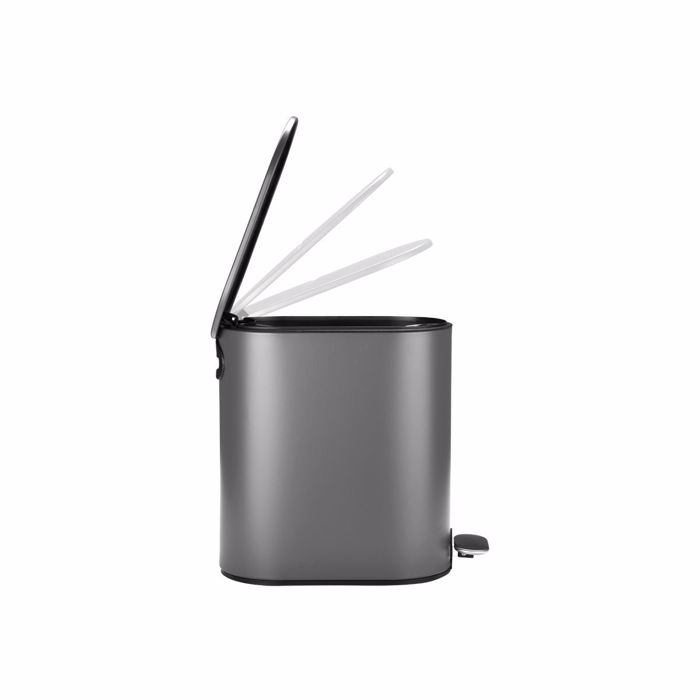 Estia Χαρτοδοχείο Μπάνιου SLIM Soft Close 5lt Ματ Γκρι 13.8x28.4x30.5cm 02-21931 Estia Xartodoxeio Baniou SLIM Soft Close 5lt Mat Ggri 13.8x28.4x30.5cm 02-21931