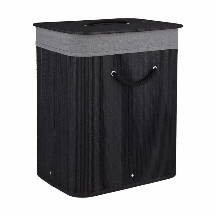 Estia Kalathi Apluton BAMBOO ESSENTIALS Ptussomeno Orthognio 60lt Mavro Nea Plexi 40x30x50cm 02-34597
