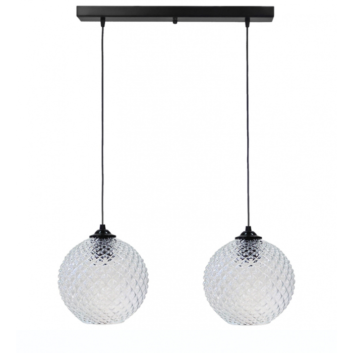 Heronia Kremasto Fotistiko Orofis GL-5010 RAGA Difoto Gyalino/Metalliko Diafano/Mavro E27 55xF25x96cm 02-0368
