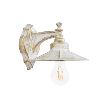 Heronia Απλίκα Τοίχου LP-150ΑΝ Μονόφωτη Πλαστική Λευκή/Μπρονζέ Πατίνα 24x18x14.5cm Ε27 07-1329