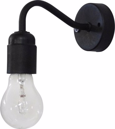 Heronia Απλίκα Τοίχου Μέταλλο/Πλαστικό AS-25 AP Μαύρο E27 15Χ10cm 31-0626