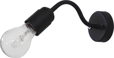 Heronia Απλίκα Τοίχου Μέταλλο/Πλαστικό AS-26 AP Μαύρο E27 19Χ9cm 31-0613