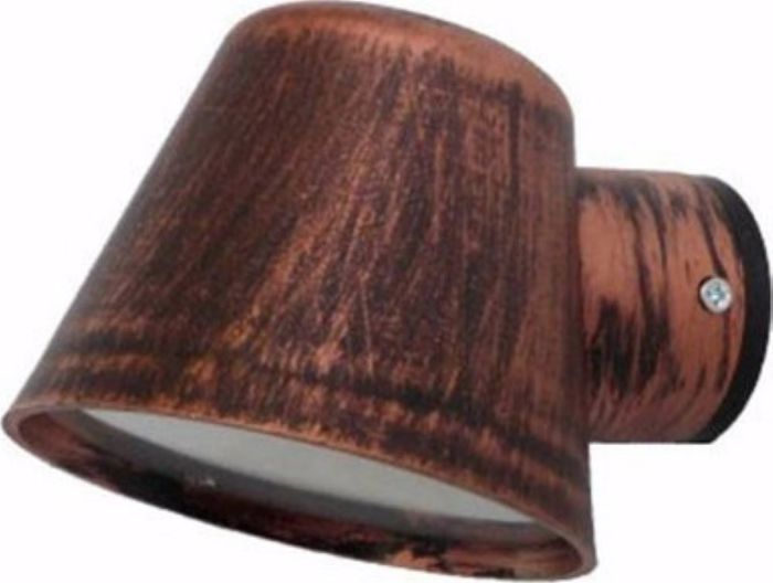 Heronia Aplika Toixou/Spot Exoterikou Xorou Plastiko C-09 Xalkos GU10 LED 11,5X15X10cm 15-0168