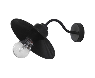 Heronia Απλίκα Τοίχου Μεταλλική/Πλαστική Μαύρη E27 18X25EK AS-160AP 31-0581