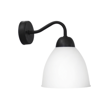 Heronia Απλίκα Τοίχου AS-25AP OVO Μονόφωτη Πλαστική/Μεταλλική Μαύρη Φ14cm Ε27 31-1192