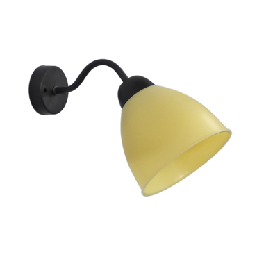 Heronia Απλίκα Τοίχου AS-26ΑΡ OVO Μονόφωτη Μεταλλική/Πλαστική Μελί/Μαύρη Ε27 29x14x19cm 31-1284