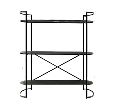 Zaros Οβάλ Μεταλλική Ραφιέρα με 3 Ράφια 152x38x161cm EP470