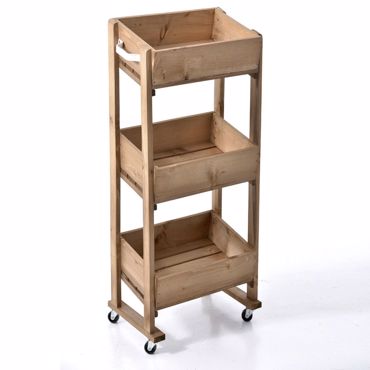 Iliadis Ραφιέρα Ξύλινη Τριπλή με Ρόδες 40x27x95cm 30133