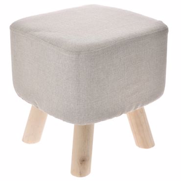 Iliadis Σκαμπώ Ξύλινο με Εκρού Ύφασμα 33x31x33cm 70505