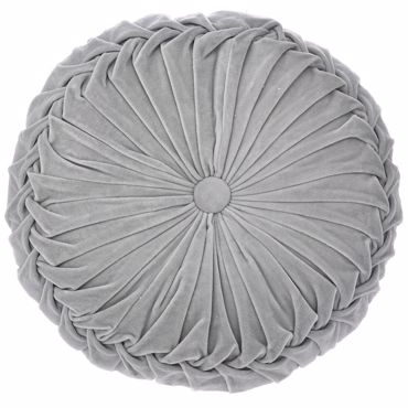 Iliadis Μαξιλάρι Στρογγυλό Βελούδο Γκρι Φ45 72997