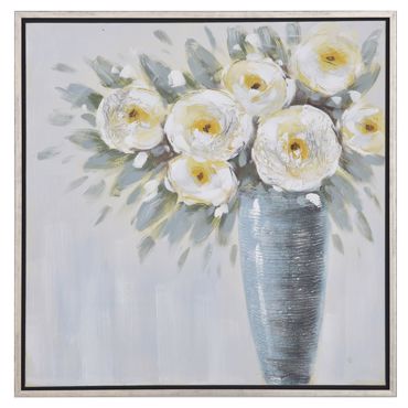 Iliadis Πίνακας Κορνίζα Βάζο Λουλούδια Γκρι/Λευκό 85Χ85εκ 74227