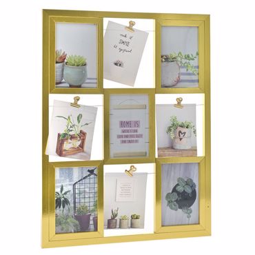 Iliadis Πολυκορνίζα Χρυσή από MDF για 9 Φωτογραφίες 39x51cm 77299