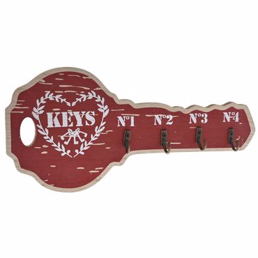 Iliadis Ξύλινη Κλειδοθήκη Κοκκίνο Κλειδί 30Χ14 εκ 77533