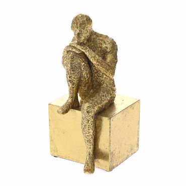 Iliadis Χρυσή Πολυρεζίν Καθιστή Ανδρική Φιγούρα 10Χ12Χ22 εκ 77763