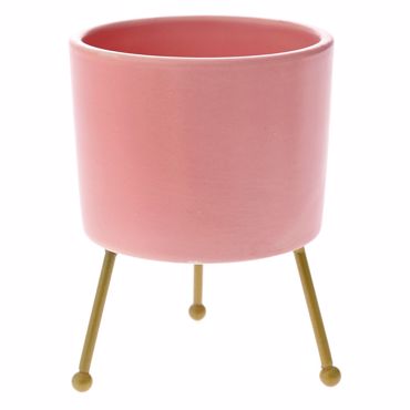 Iliadis Ροζ Κεραμικό Κασπό με Μεταλλικά Χρυσά Ποδια Φ8X11cm 77833 Iliadis Ροζ Κεραμικό Κασπό με Μεταλλικά Χρυσά Ποδια Φ8X11cm 77833
