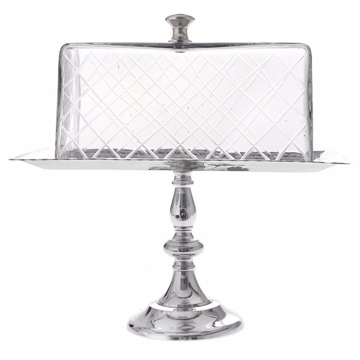 Iliadis Asimi Parallilogammi Metalliki Basi me Gyalino Kapaki 32x18x33cm 83055