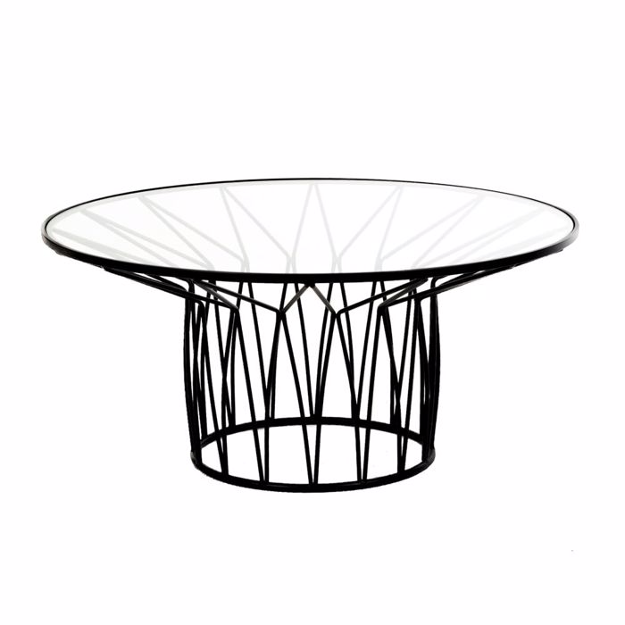 Iliadis Mavro Metalliko Trapezi me Gyalini Epifaneia F85x40cm 84907
