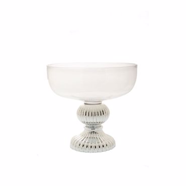 Iliadis Μπωλ Γυάλινο Διάφανο με Ασημί Βάση 32x17x29.5cm 84956