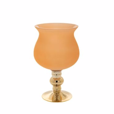 Iliadis Γυάλα Πορτοκαλί Ματ με Χρυσή Βάση Φ18x30cm 84969