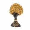Iliadis Figura Afrikanas Resin Mavri me Xrusa Louloudia sta Mallia kai Kolie 19.5x12x32cm 85757