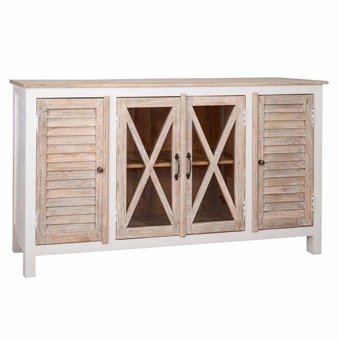 Iliadis Boufes Xulinos Lefkos me 4 Portes 162x40x91cm 87872